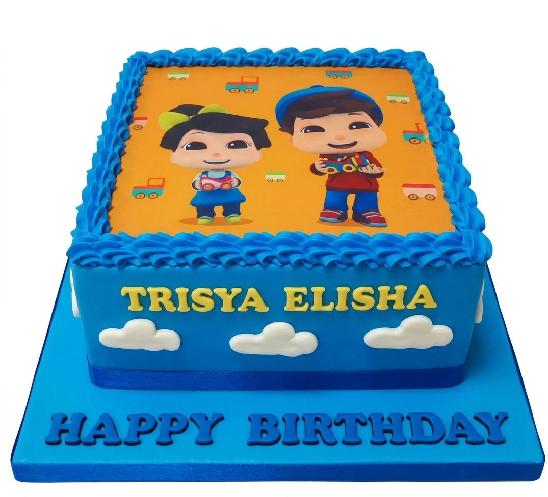 Omar and Hanna Kids Birthday Cake