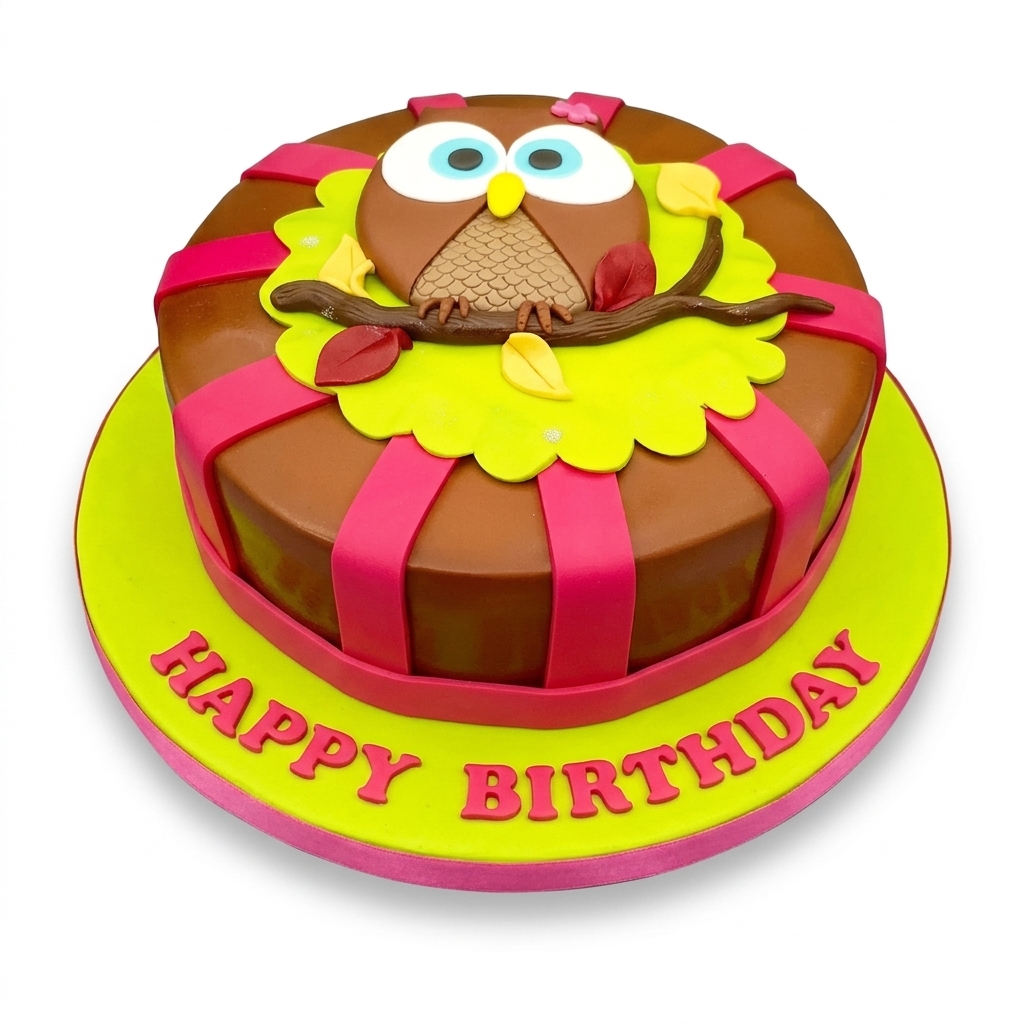 Cute Owl Birthday Cake