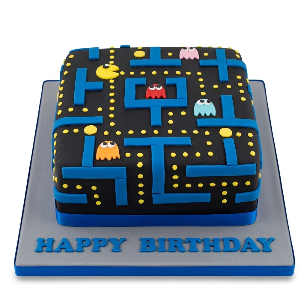 Pacman Arcade Game Birthday Cake
