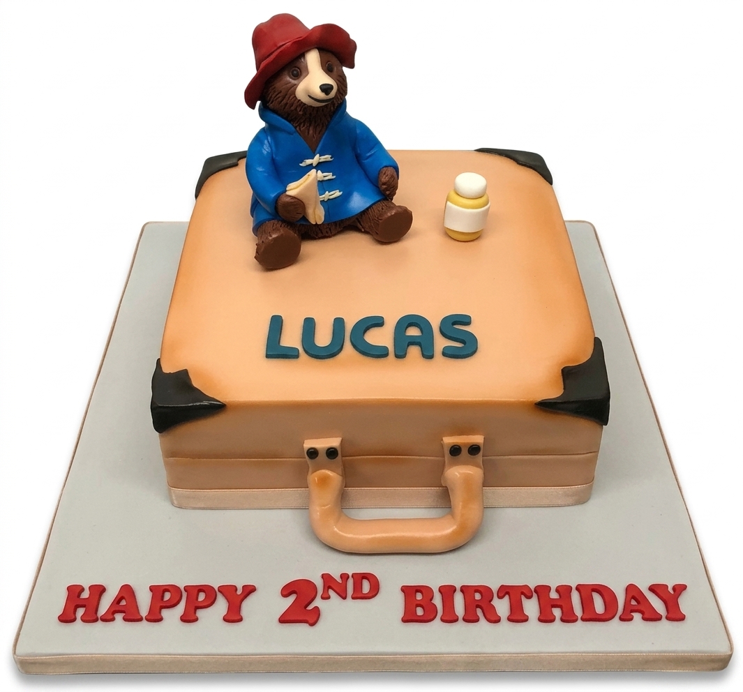 Paddington Bear Suitcase Birthday Cake