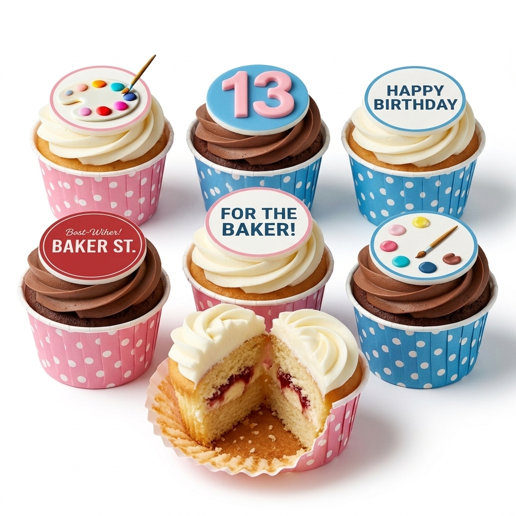 Art & Baking Theme Birthday Cupcakes