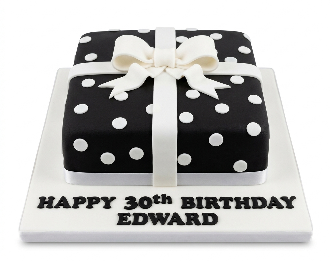 Gift Box Polka Dot Birthday Cake