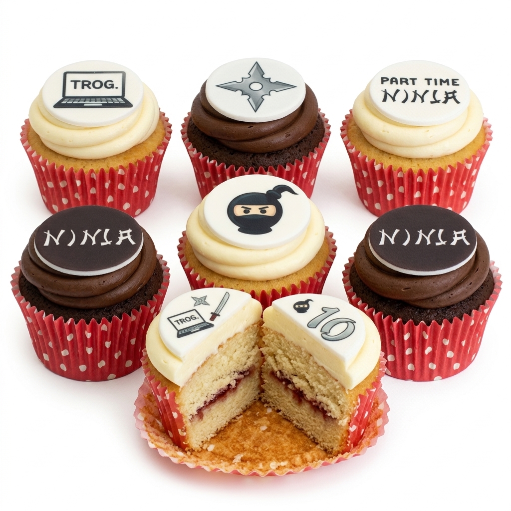 Ninja Theme Birthday Cupcakes