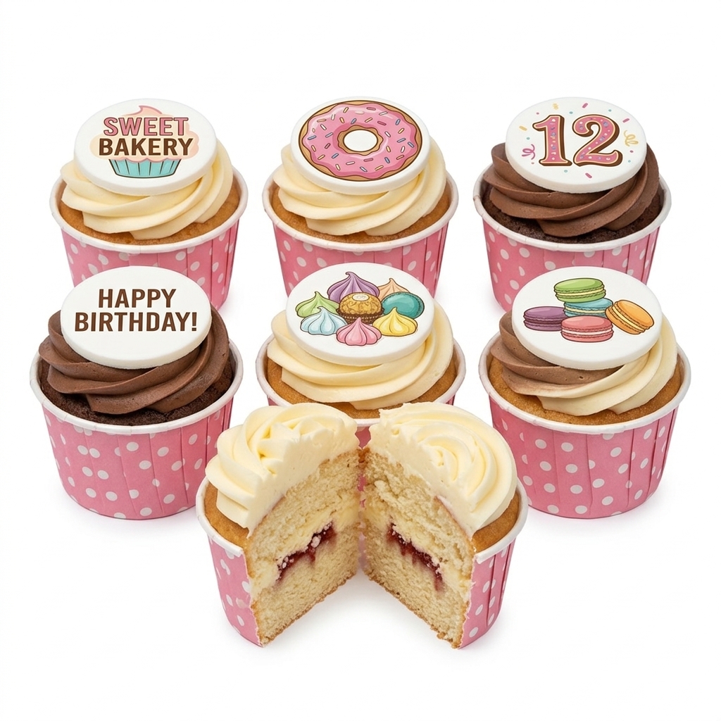 Sweet Treat Kids Birthday Cupcakes with Custom Age