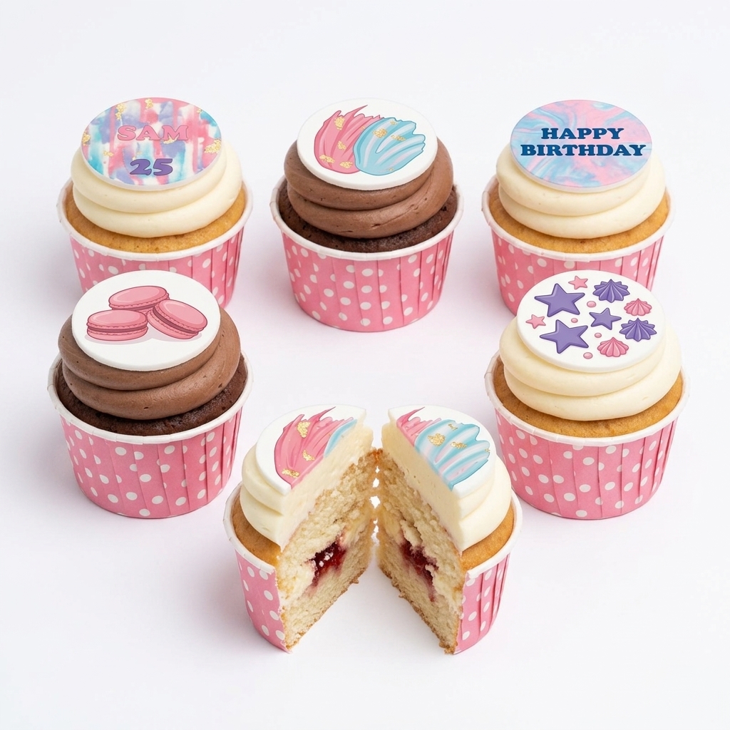 Pastel Celebration Birthday Cupcakes
