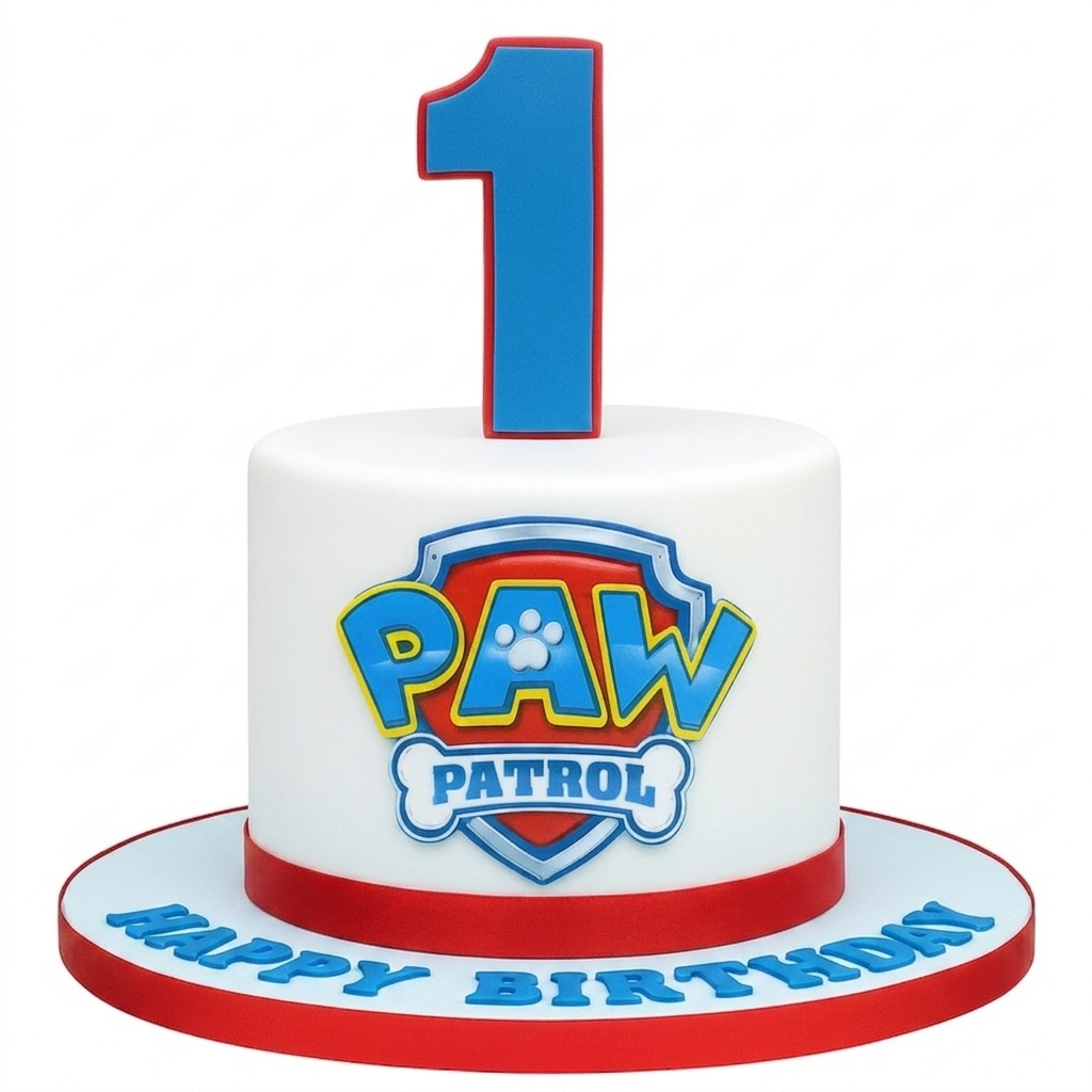 Paw Patrol Birthday Cake with Custom Age Topper