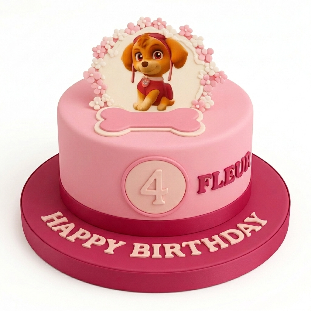 Paw Patrol Skye Pink Birthday Cake for Girls