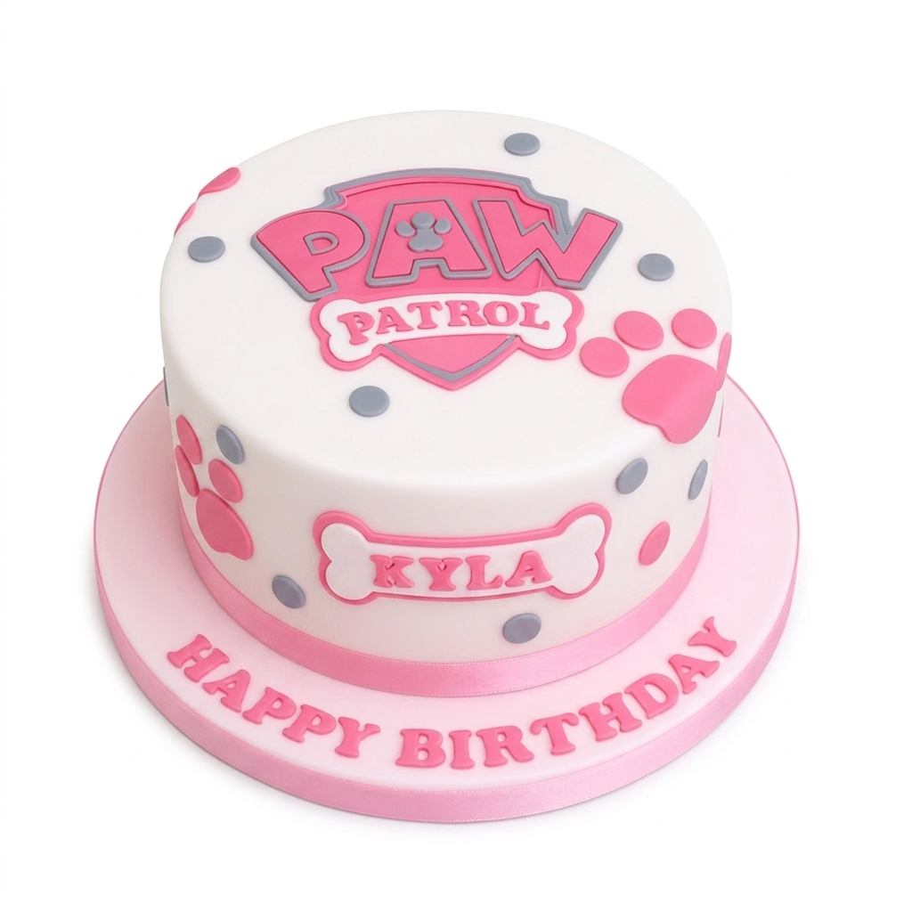 Pink Paw Patrol Birthday Cake for Girls