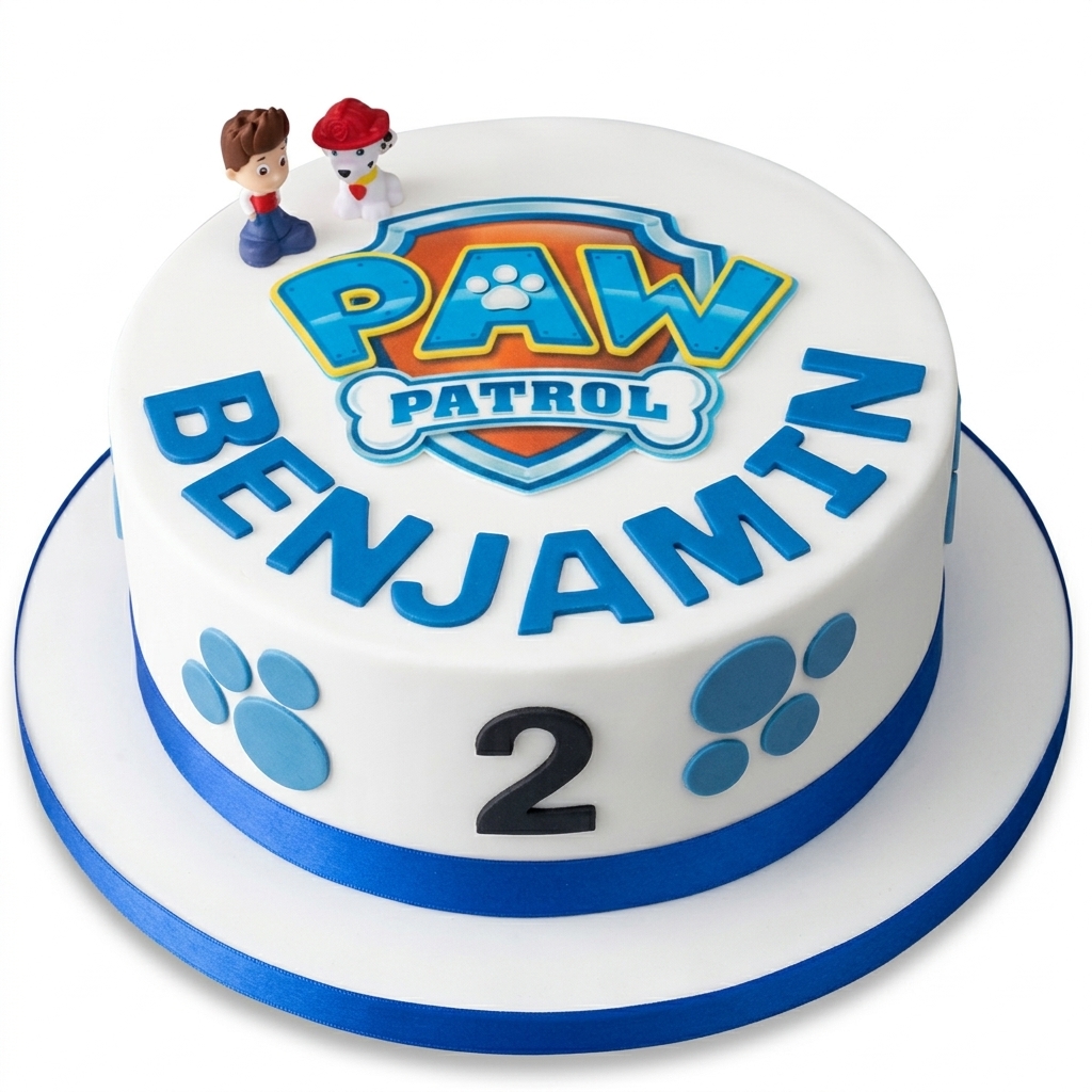 Paw Patrol Birthday Cake with Personalised Name & Age