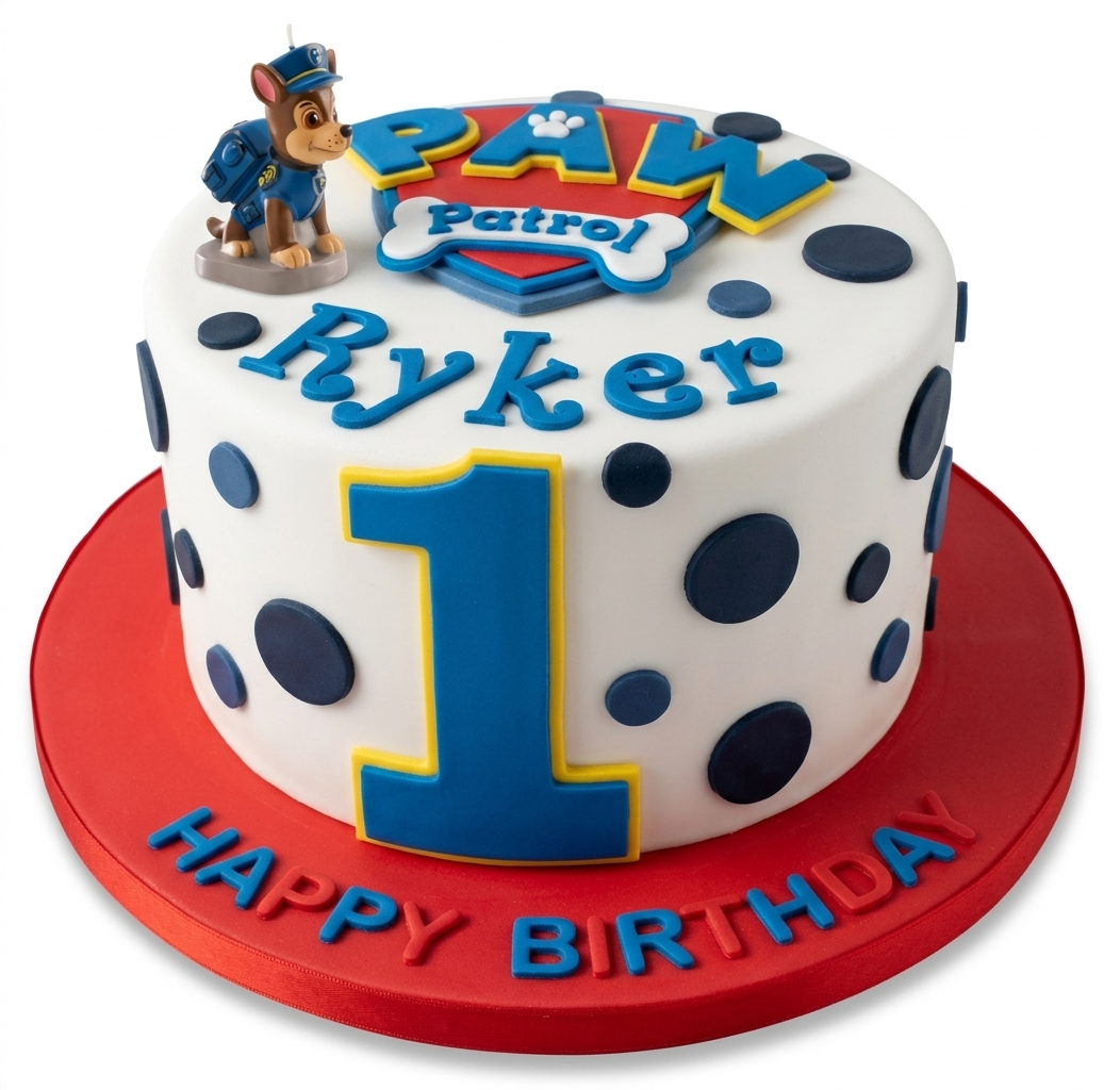 Paw Patrol Chase 1st Birthday Cake