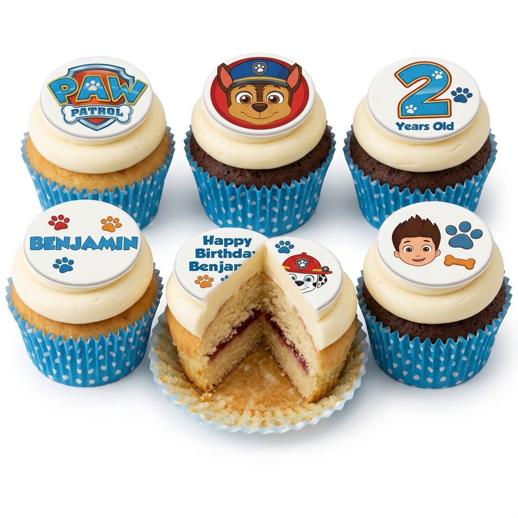Personalised Paw Patrol Birthday Cupcakes