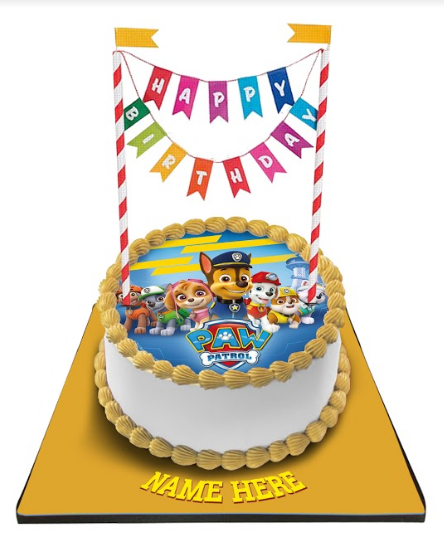 Paw Patrol Cake with Happy Birthday Bunting