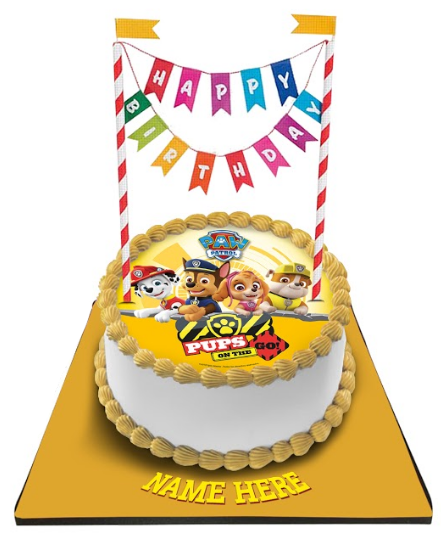 Paw Patrol Cake with Happy Birthday Bunting