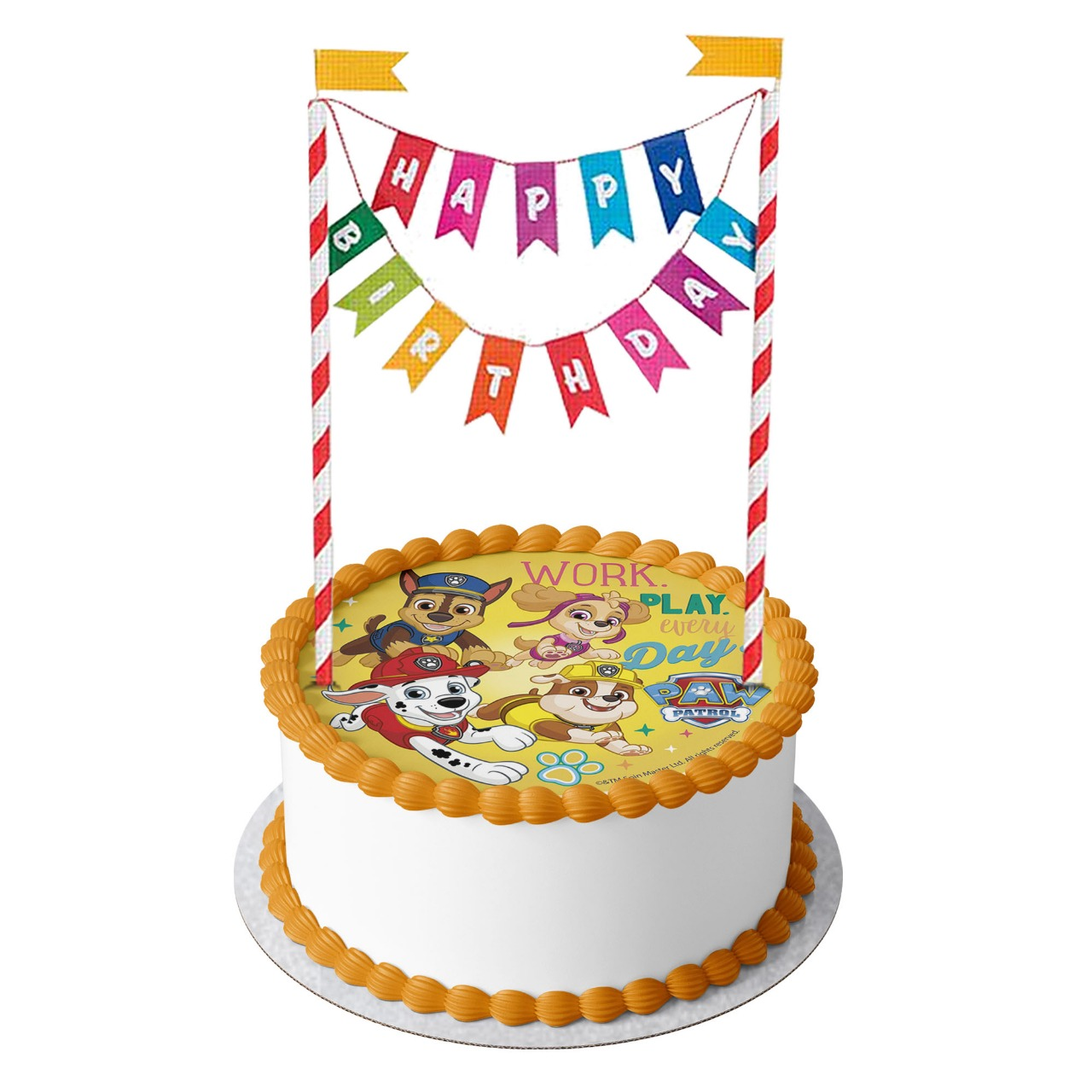 Paw Patrol Cake with Happy Birthday Bunting 