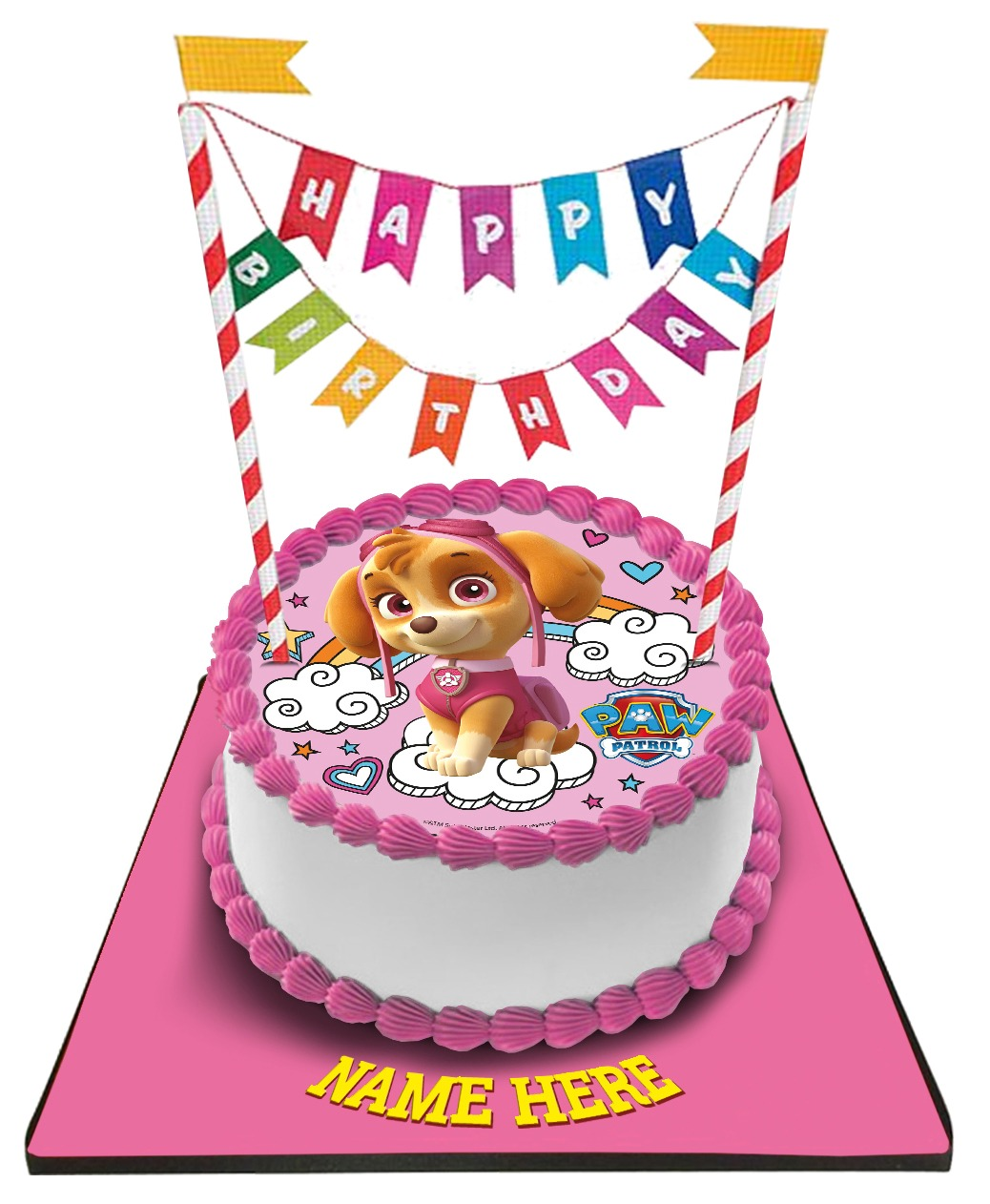 Paw Patrol Cake with Happy Birthday Bunting 