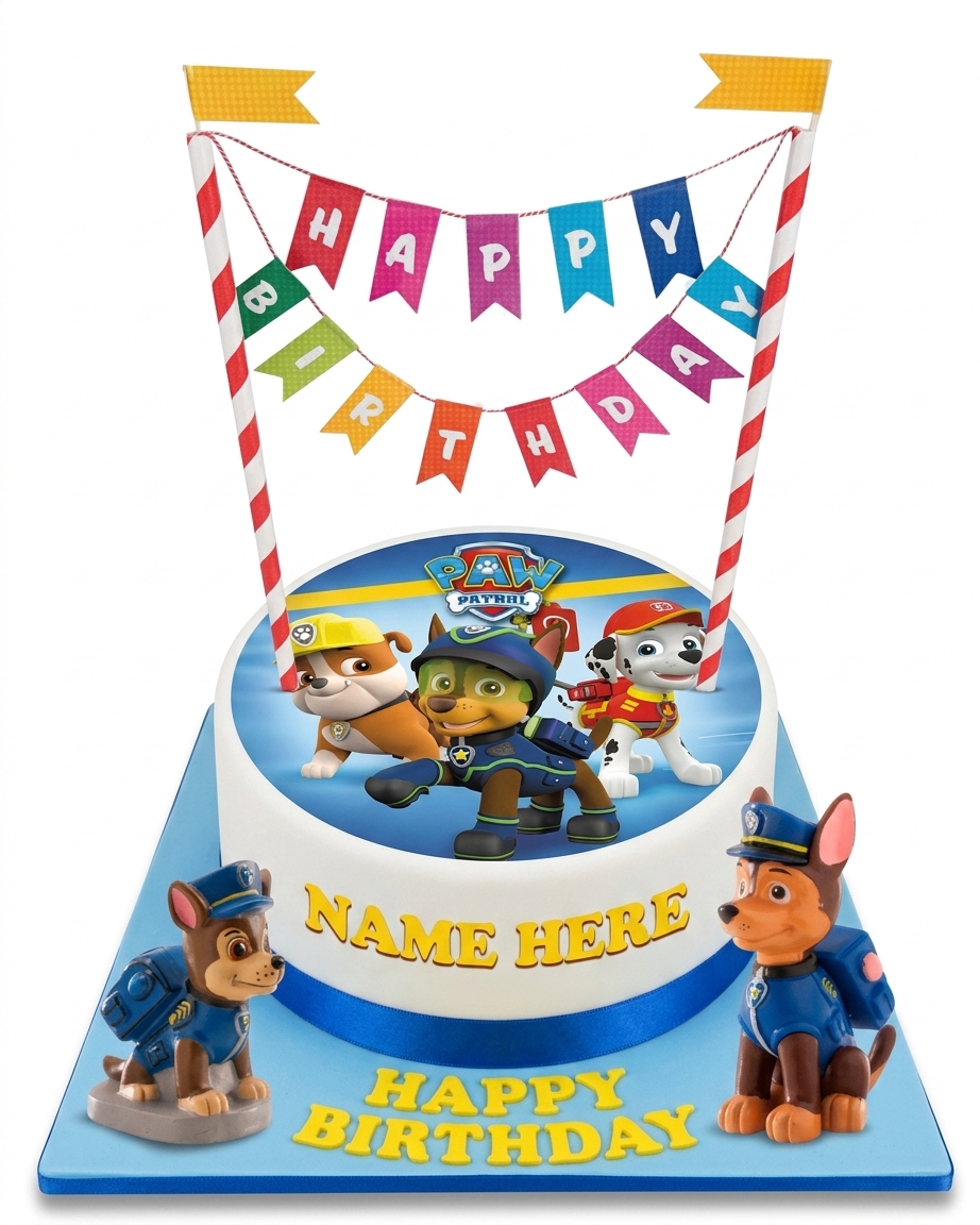 Paw Patrol Birthday Cake with Personalised Name