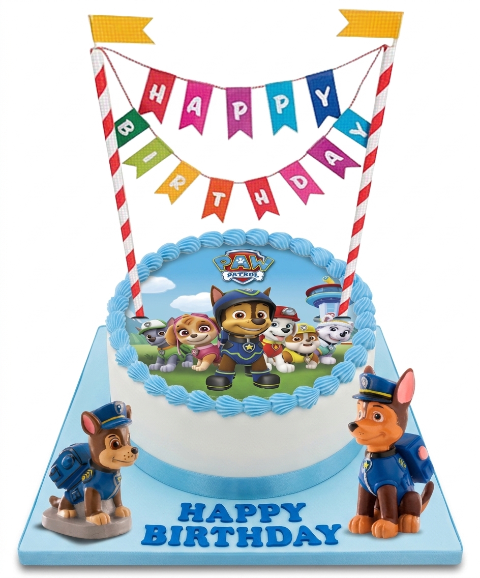 Paw Patrol Birthday Cake with Character Figurines
