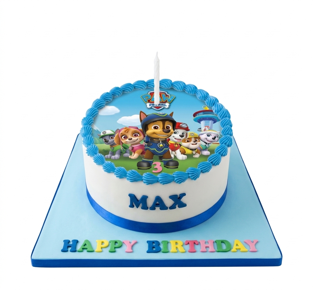Paw Patrol Birthday Cake with Custom Name & Age