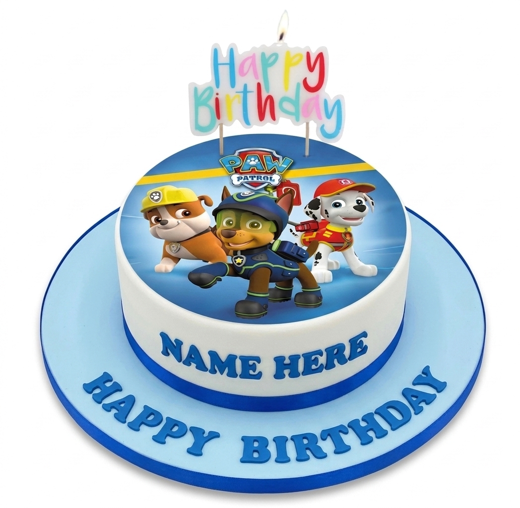 Paw Patrol Birthday Cake with Personalised Name