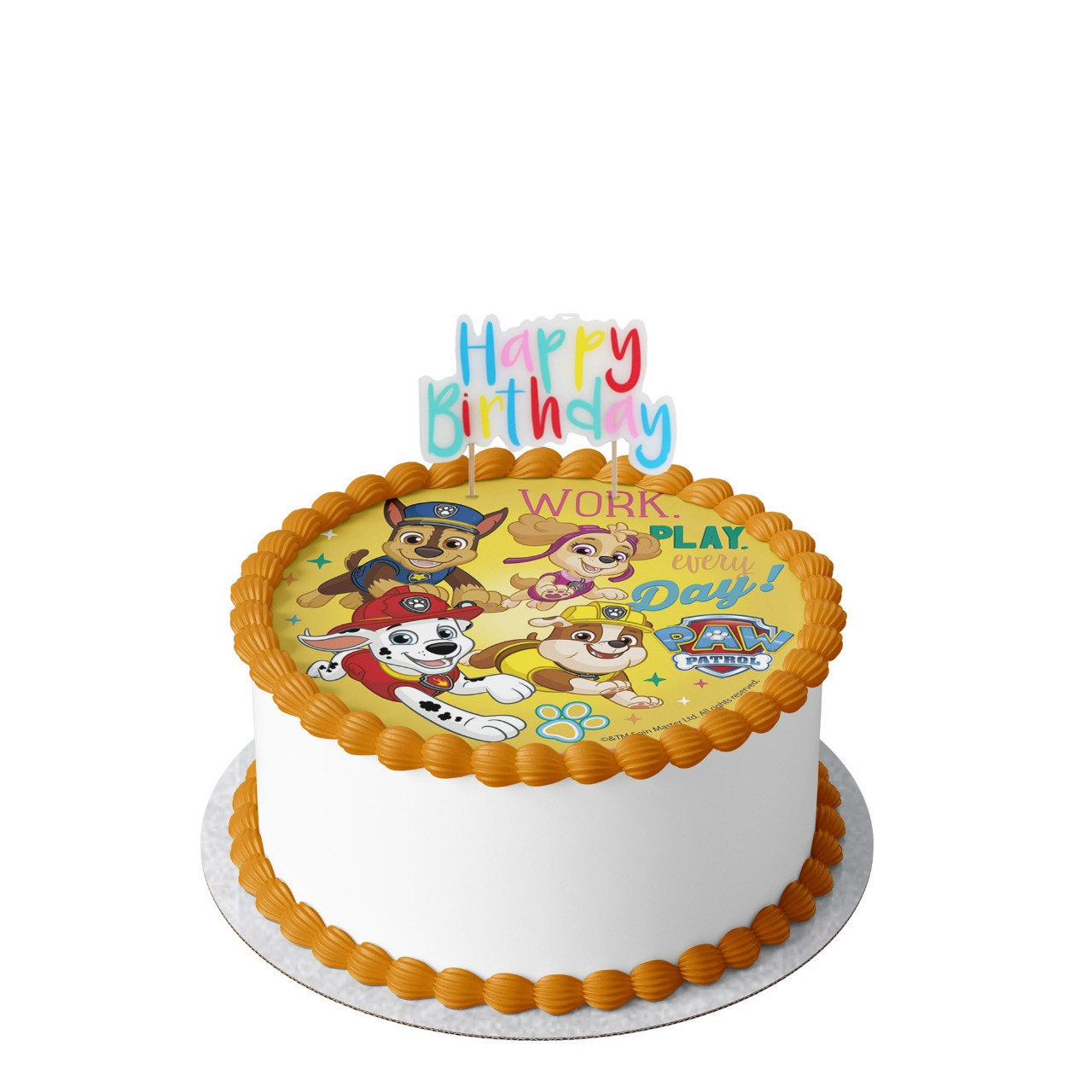 Paw Patrol Cake with Happy Birthday Candle
