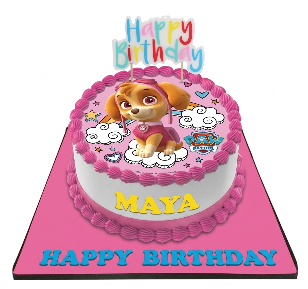 Skye Paw Patrol Birthday Cake for Girls