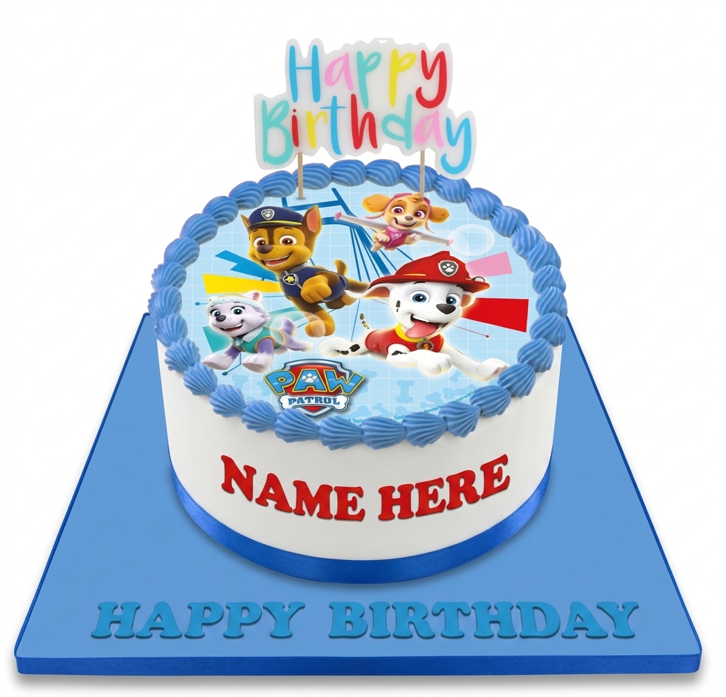 Paw Patrol Birthday Cake with Personalised Name