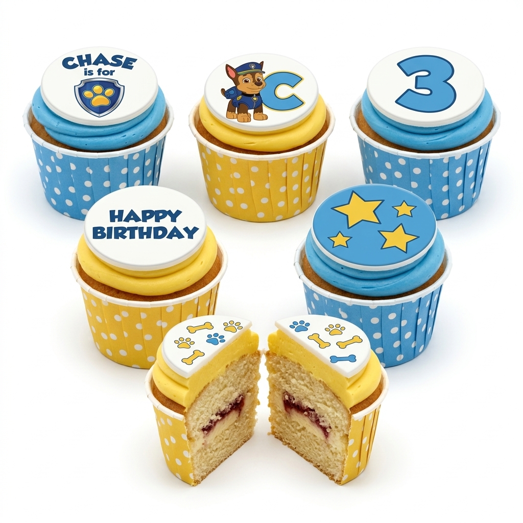 Paw Patrol Chase Kids Birthday Cupcakes