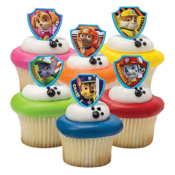 Paw Patrol Cupcakes With  Rings- Pack of 6