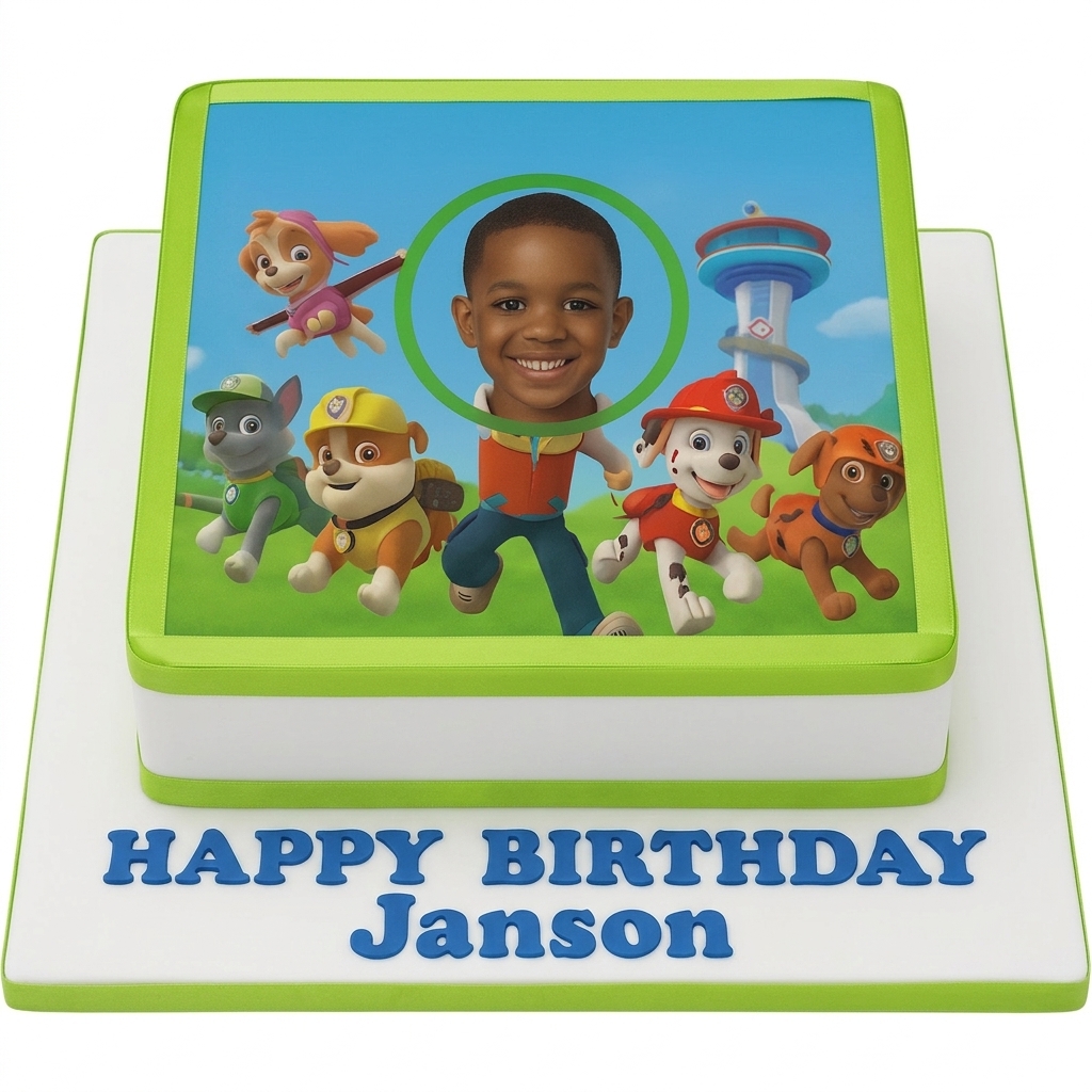 Paw Patrol Photo Birthday Cake