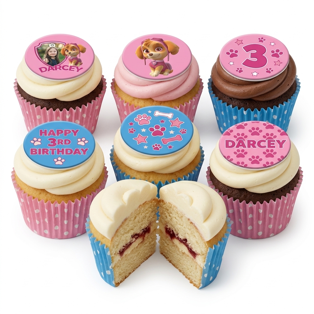 Paw Patrol Skye Birthday Cupcakes