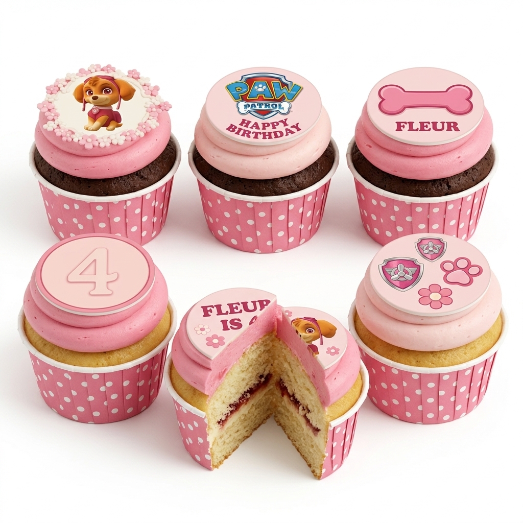 Skye Paw Patrol Birthday Cupcakes for Girls