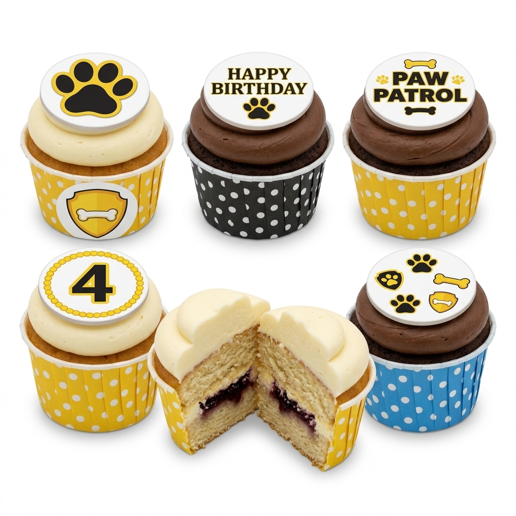 Paw Patrol Kids Birthday Cupcakes with Custom Age