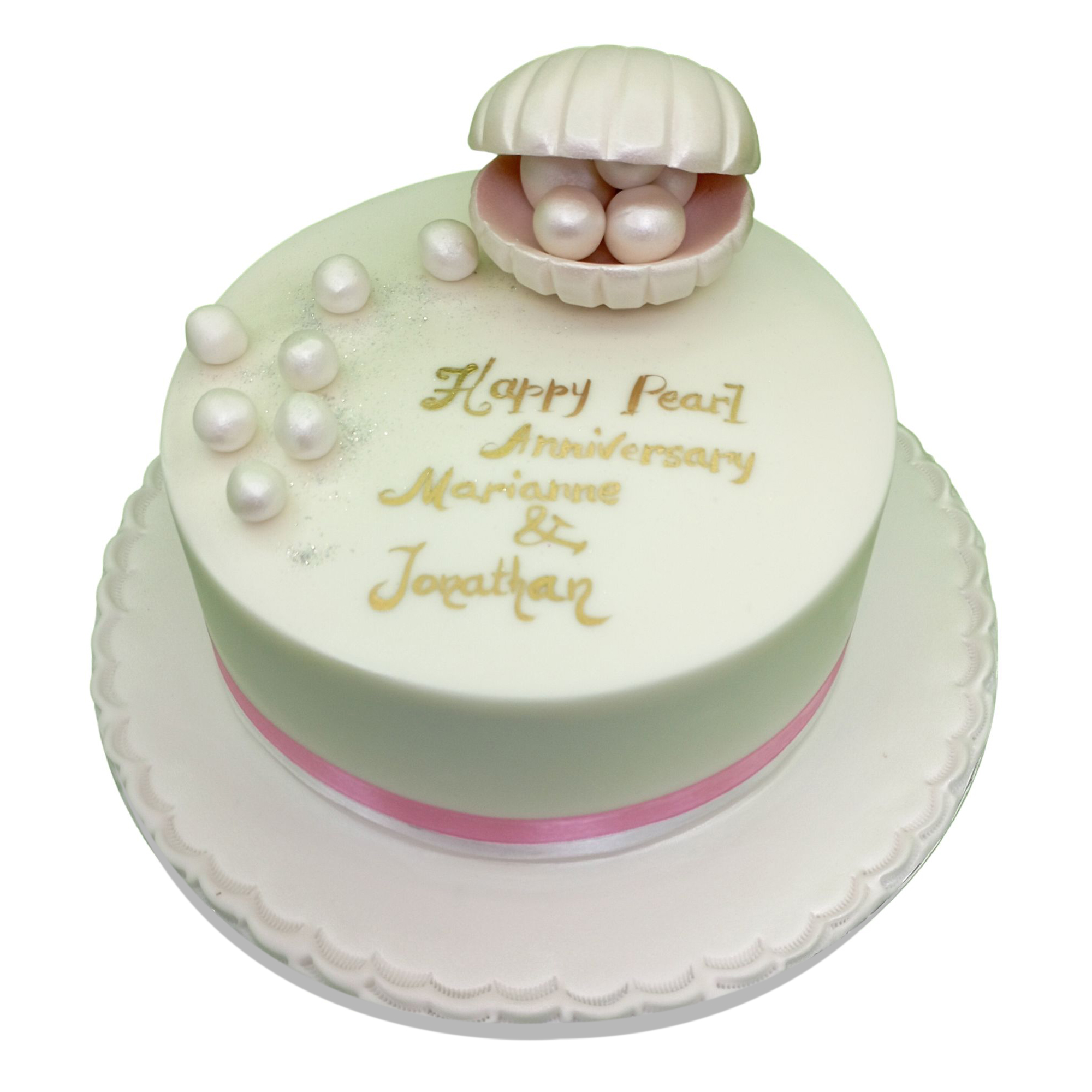 Pearl Themed Anniversary Cake