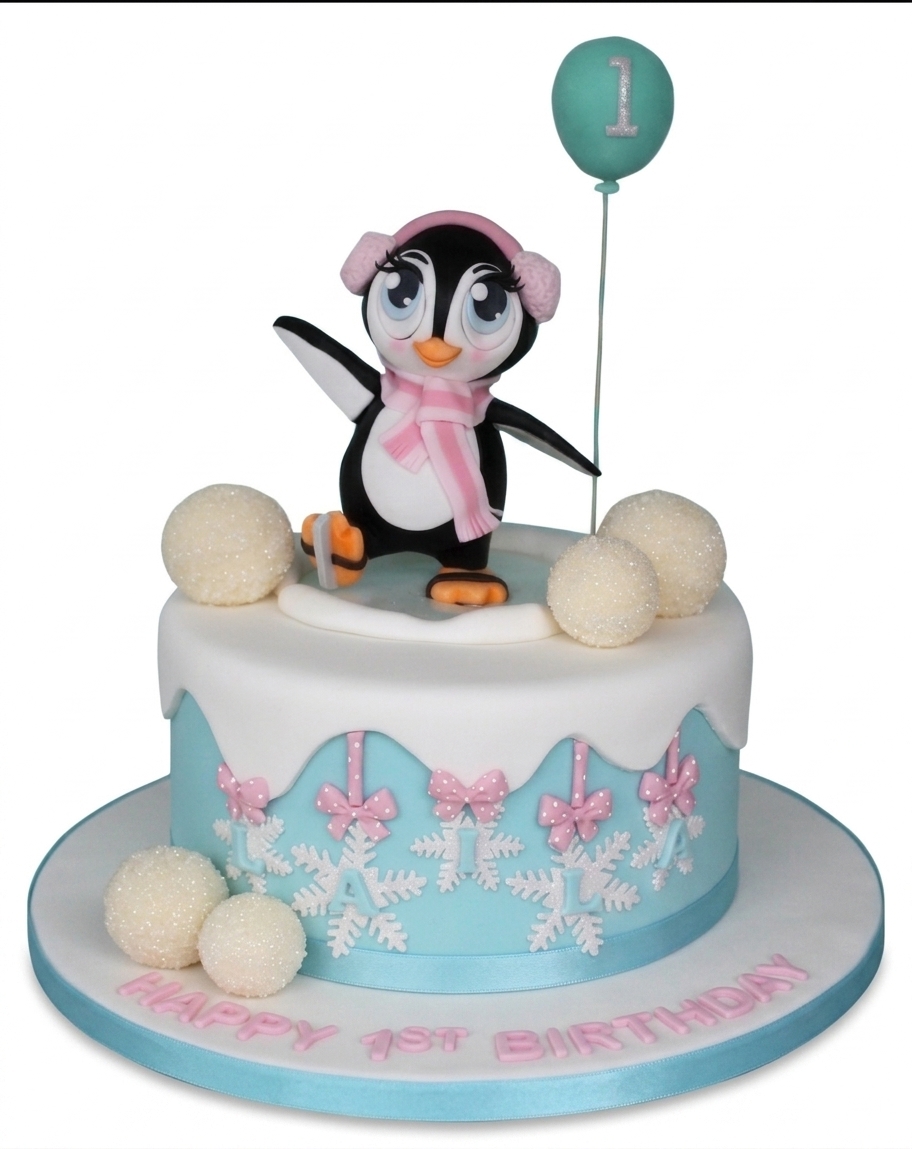 Penguin 1st Birthday Cake