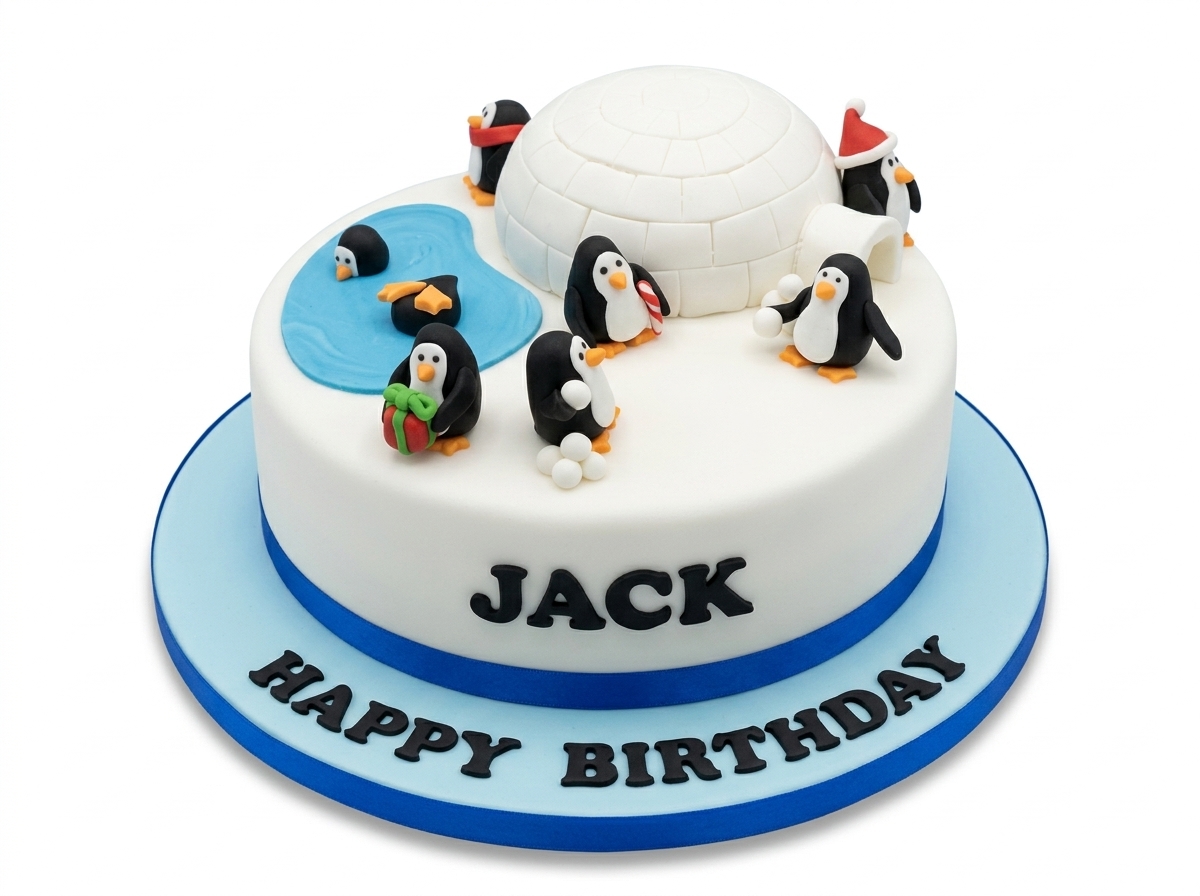 Penguin Wonderland Birthday Cake