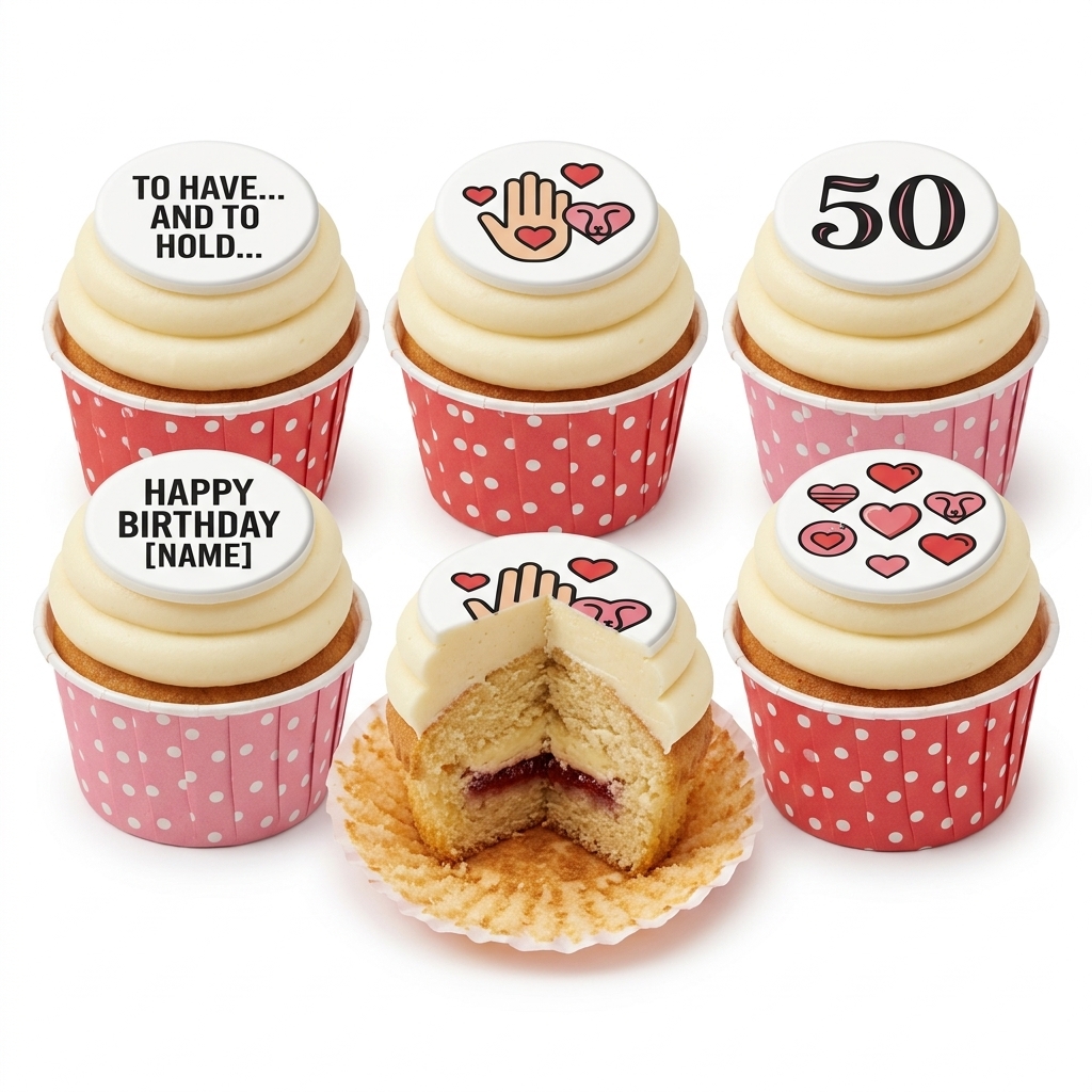 Love Heart Birthday Cupcakes