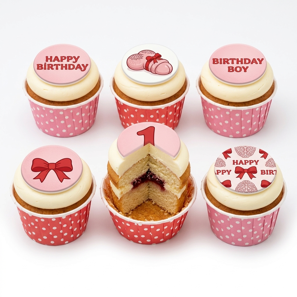1st Birthday Cupcakes for Boys with Baby Booties