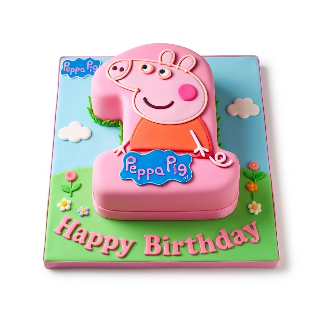 Peppa Pig 1st Birthday Cake