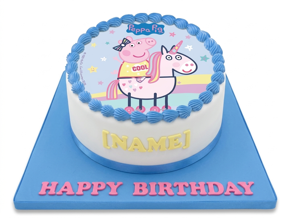 Peppa Pig Unicorn Birthday Cake