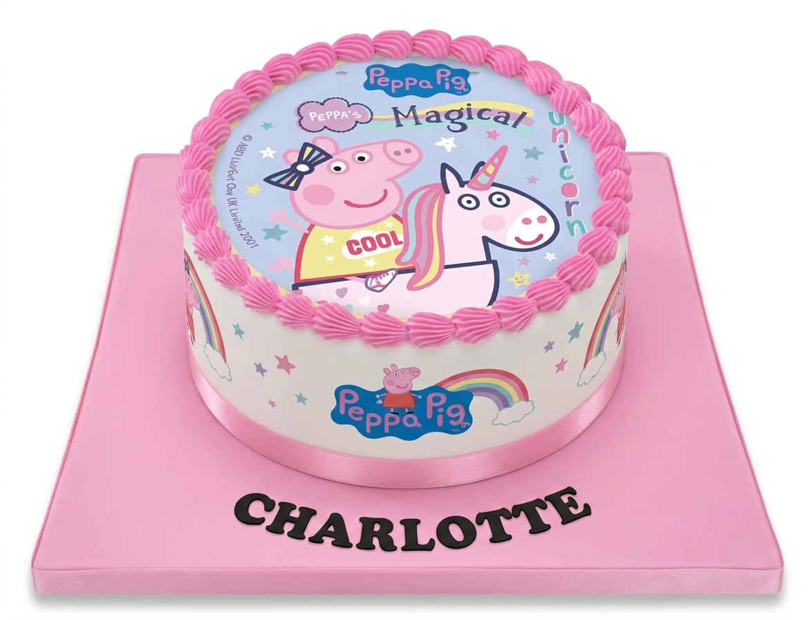 Peppa Pig Unicorn Birthday Cake