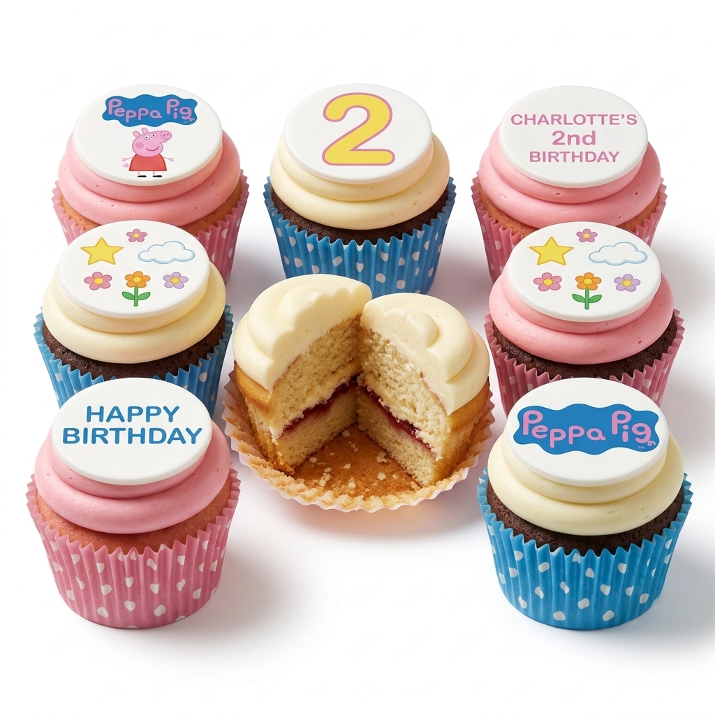 Peppa Pig Birthday Cupcakes for Kids