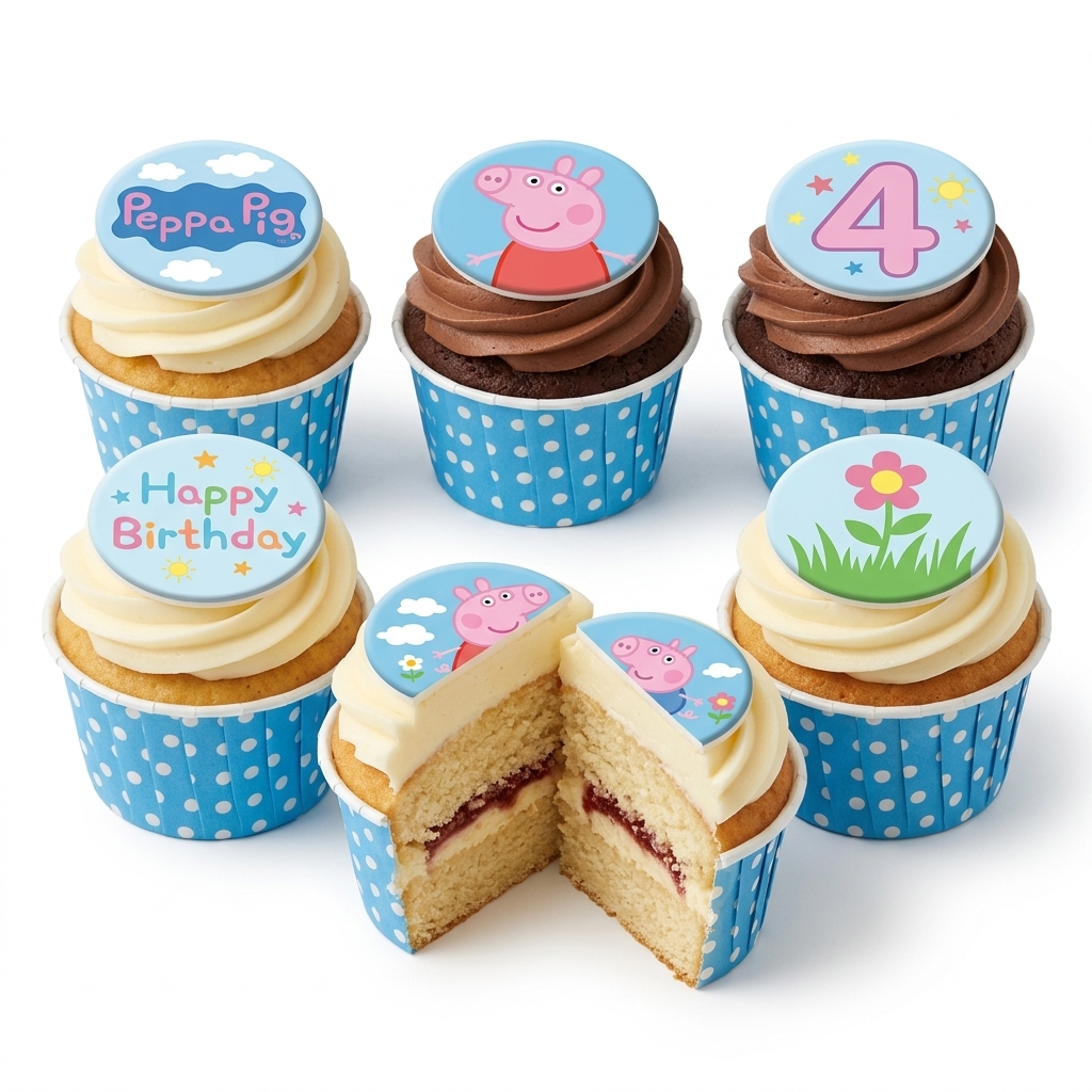 Peppa Pig Birthday Cupcakes for Kids