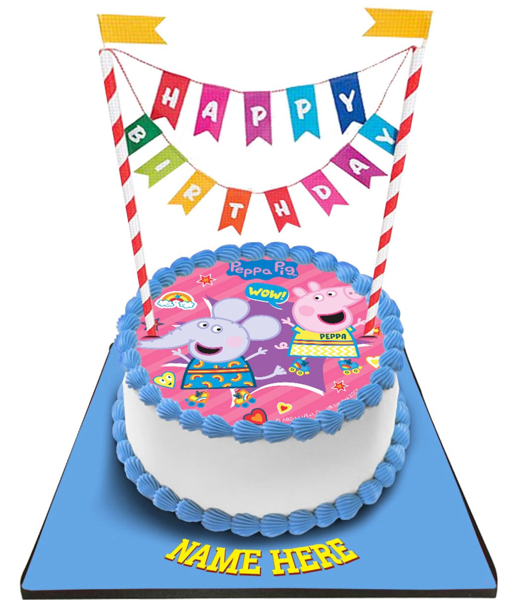 Peppa Pig Cake with Happy Birthday Bunting