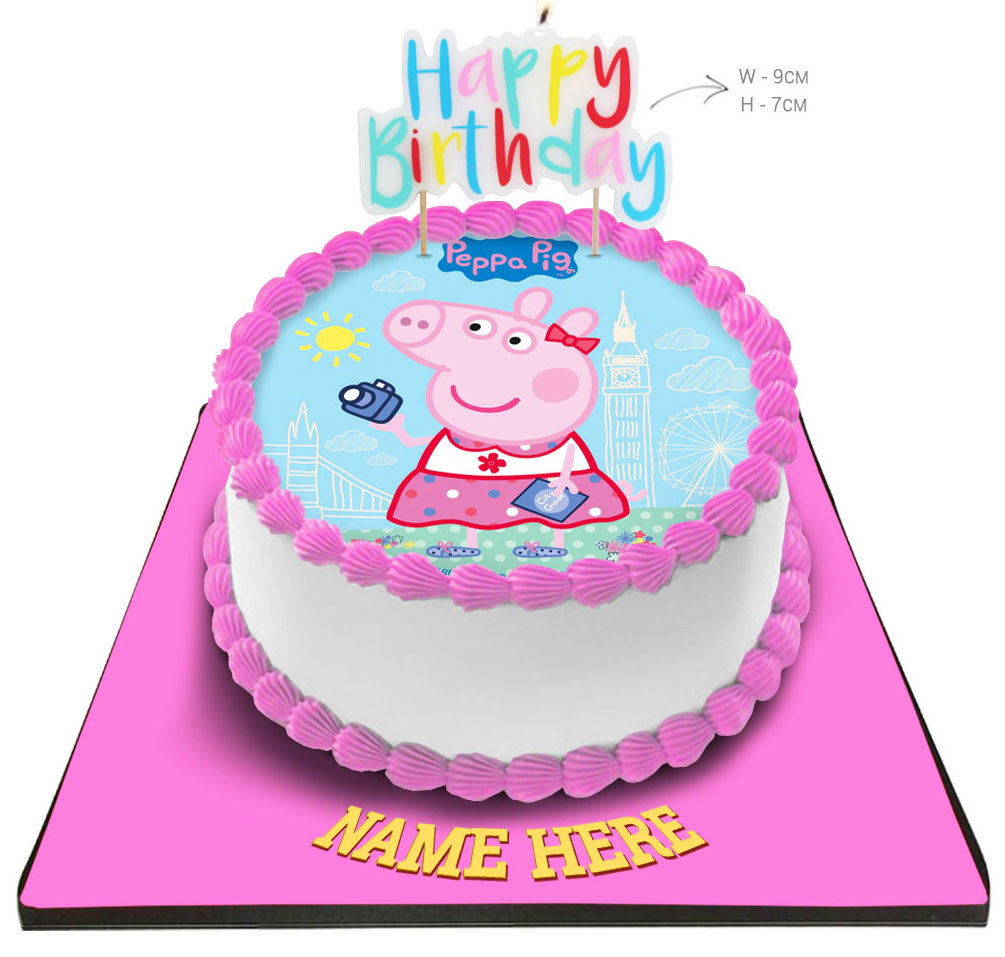 Peppa Pig Cake with Happy Birthday Candle