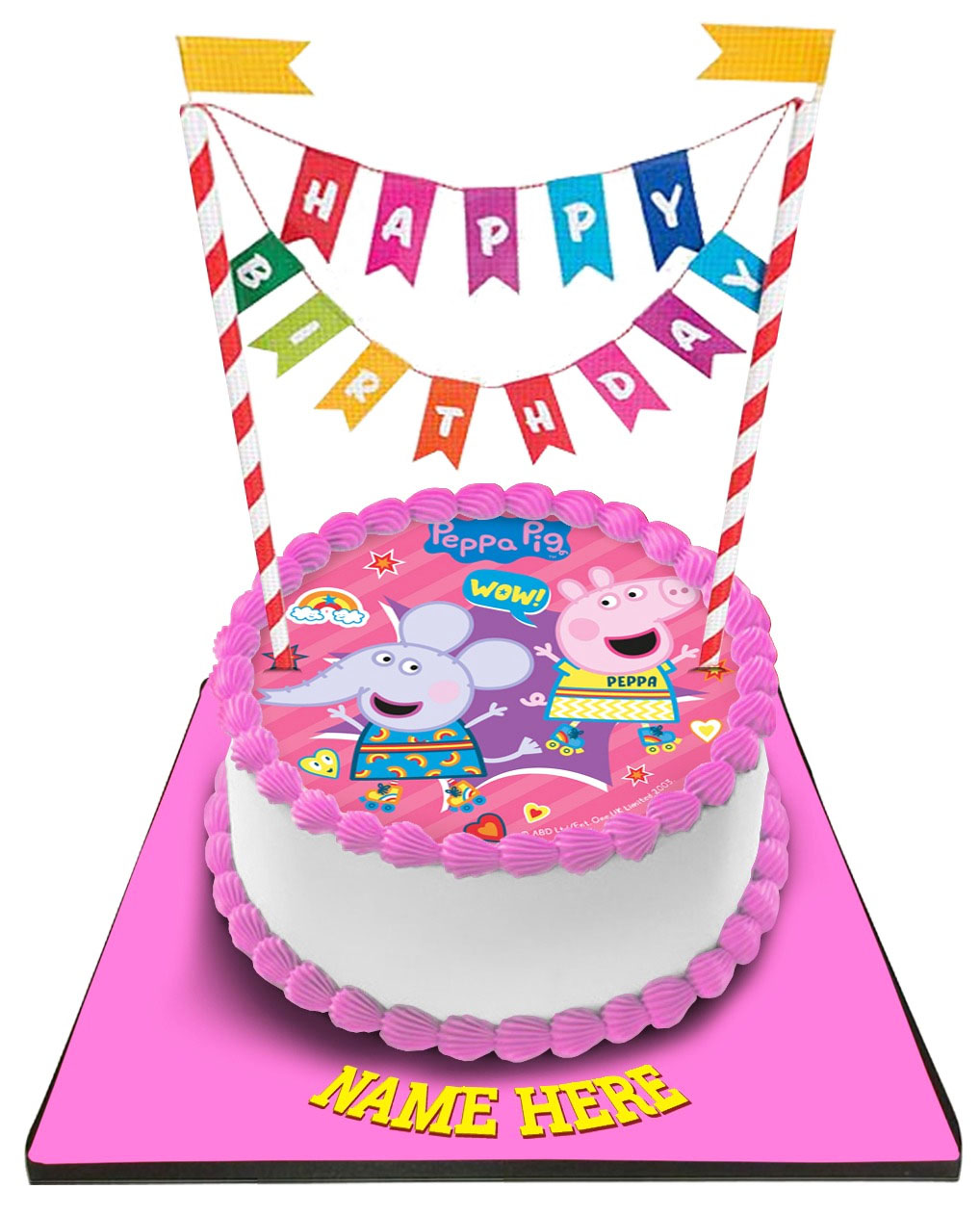 Peppa Pig Cake with Happy Birthday Bunting