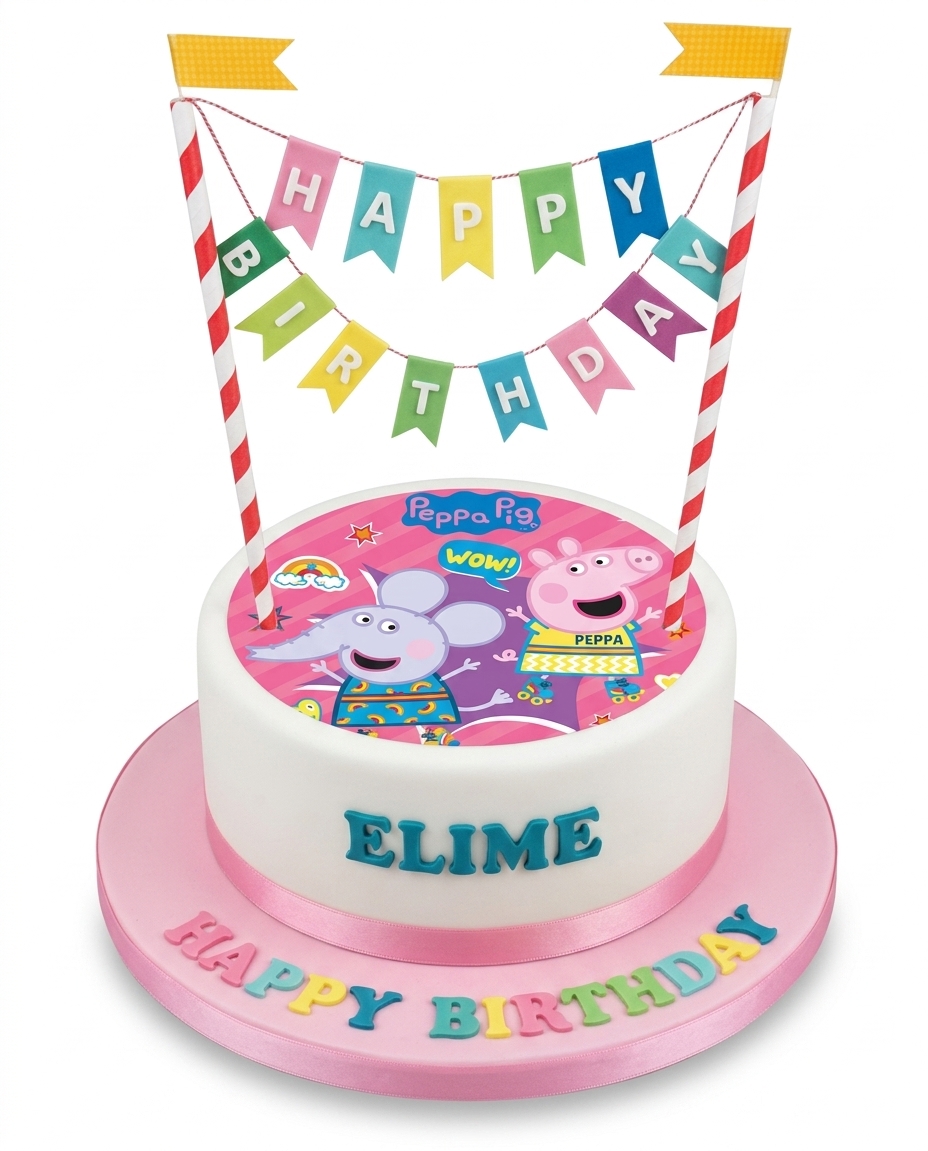 Peppa Pig Birthday Cake with Personalised Name