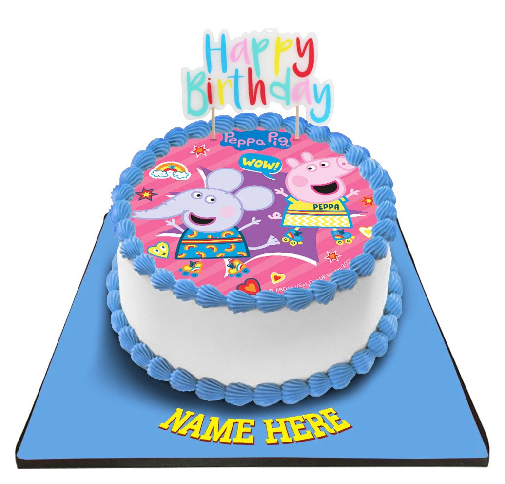 Peppa Pig Cake with Happy Birthday Candle