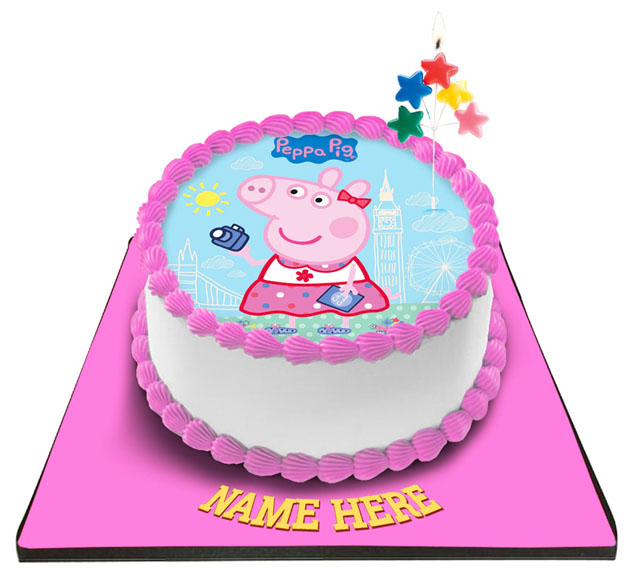 Peppa Pig Cake With Star Pop Outs