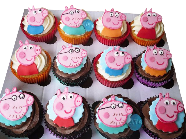 Peppa Pig Theme Cupcakes