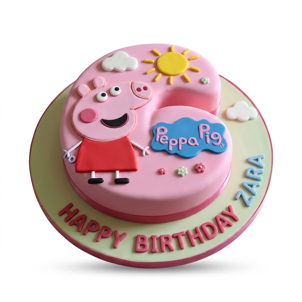 Peppa Pig Birthday Cake | Custom Age & Name